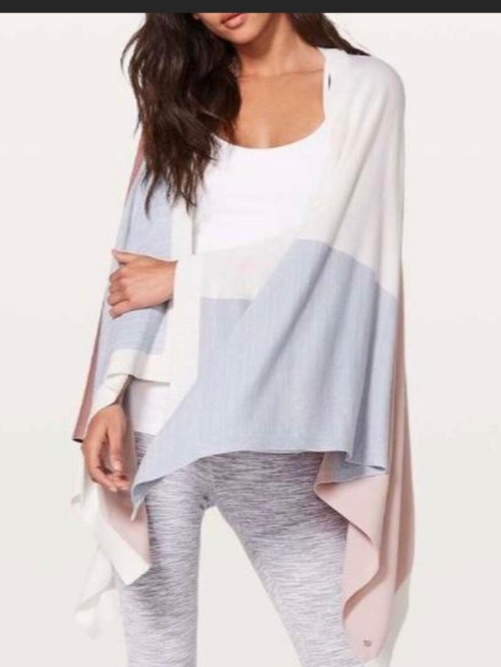 Lululemon Hatha Wrap Quicksand Misty Pink White Heathered Core Light Grey OS